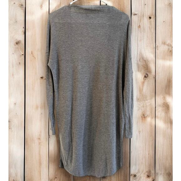 Velvet by Graham & Spencer Gray Lux Cotton Long Slit Cardigan Lighweight XS - Picture 5 of 9